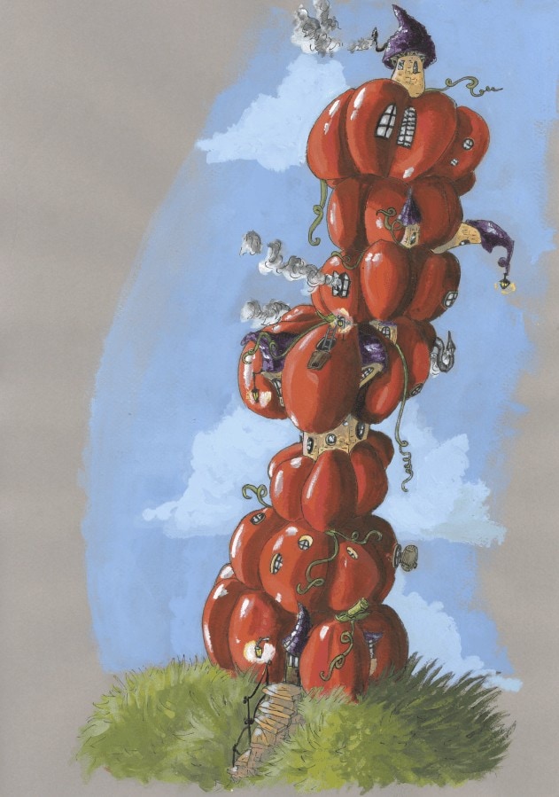 Dessin maison grappe de tomates par les étudiants de l'ESMA Lyon 