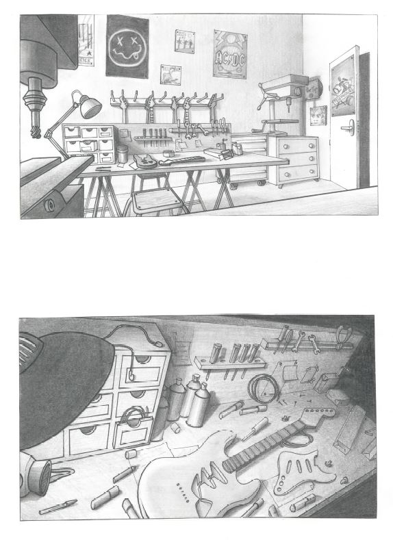 Atelier d'artisan luthier, light script 