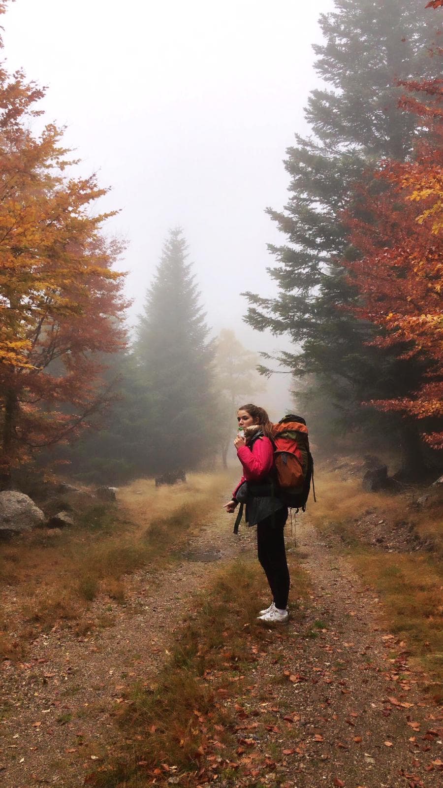 Etudiante de l'ESMA en design d'espace en randonnée au Mont Lozère