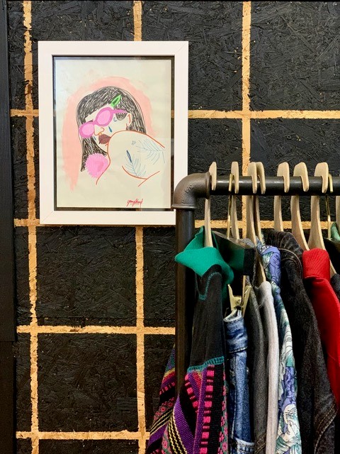 Tableau de Maureen Crow exposé dans la boutique Lee Berhty à Montpellier