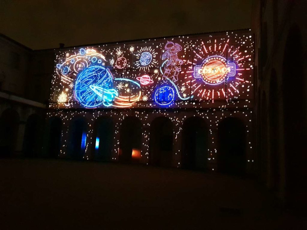 Projection fresque lumineuse étudiants ESMA Agora Montpellier