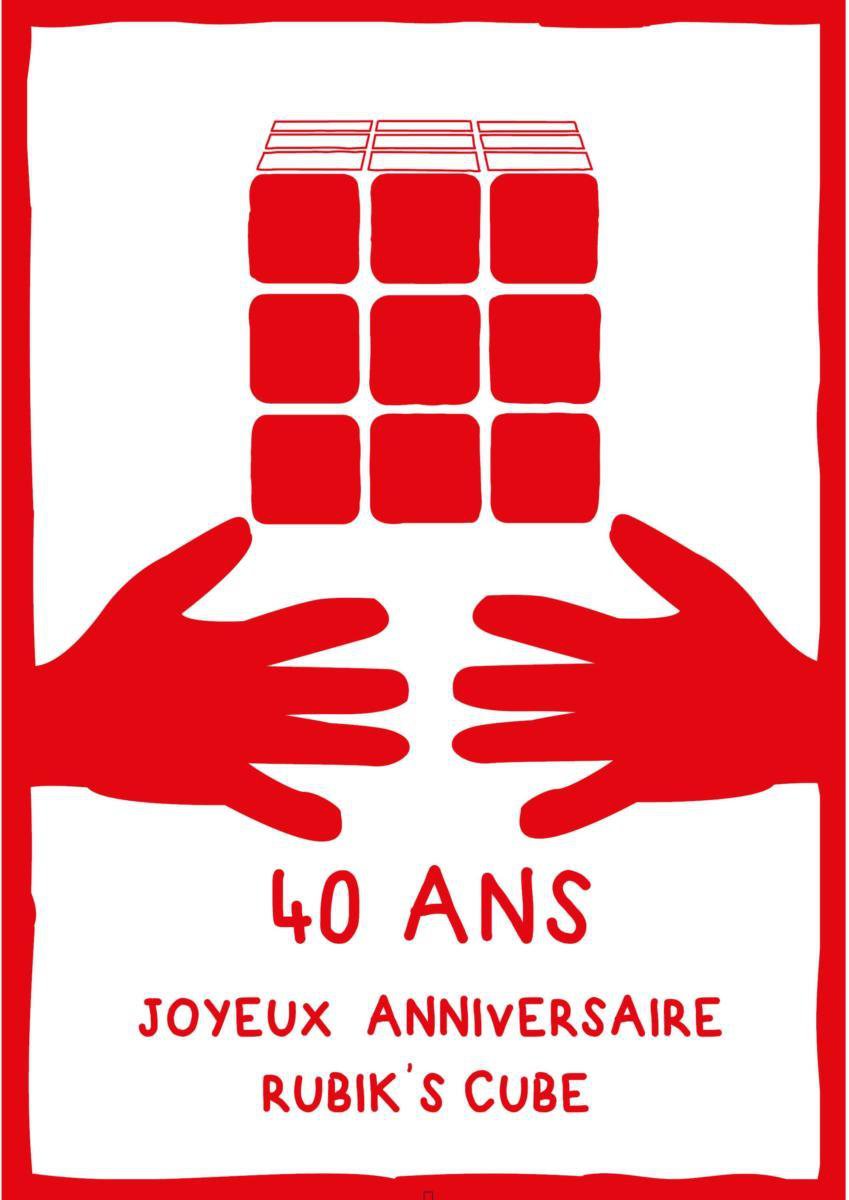 affiche 40 ans rubik's cube minimale bachelor design graphique ESMA