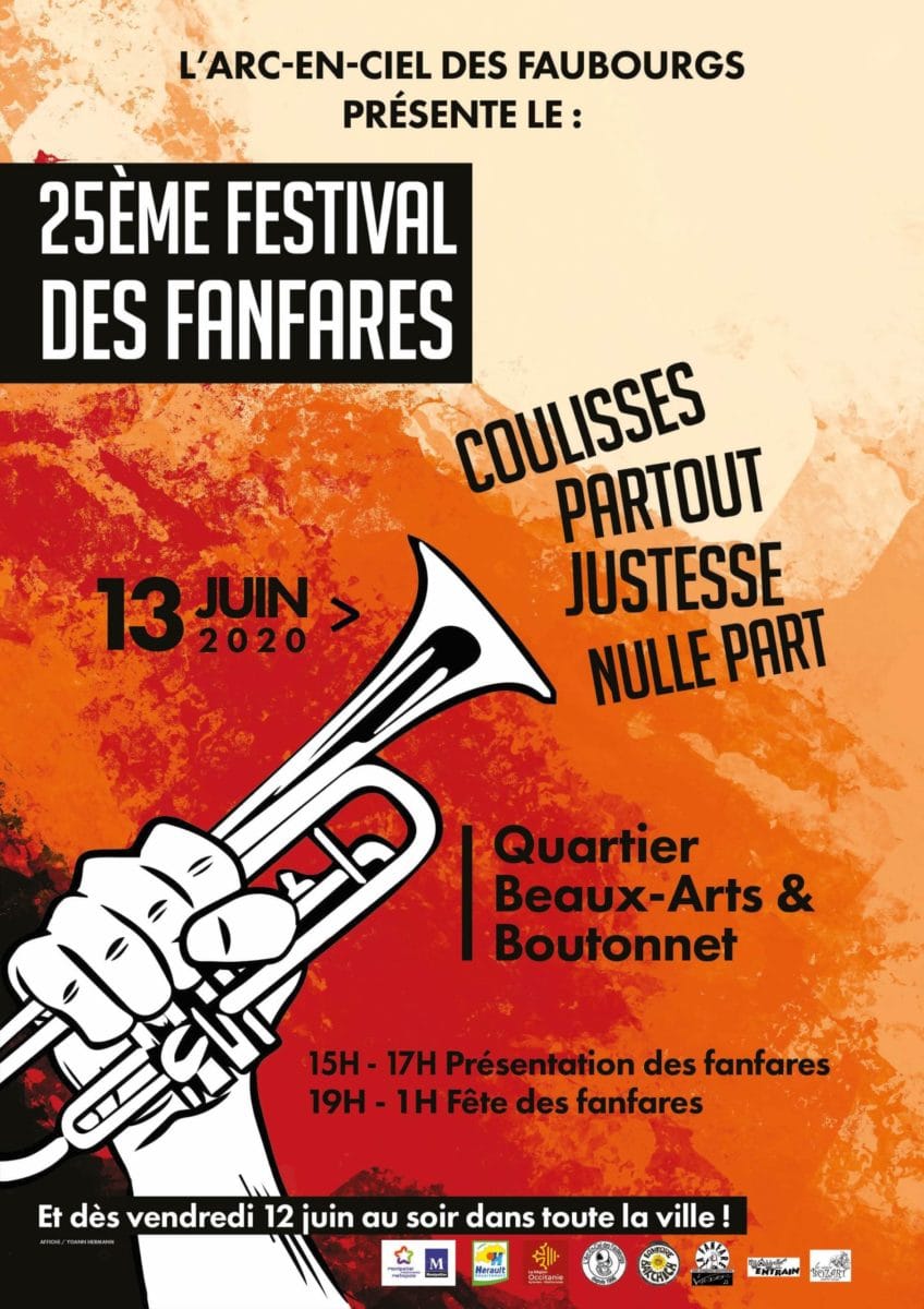 Affiche 25e festival des fanfares Montpellier