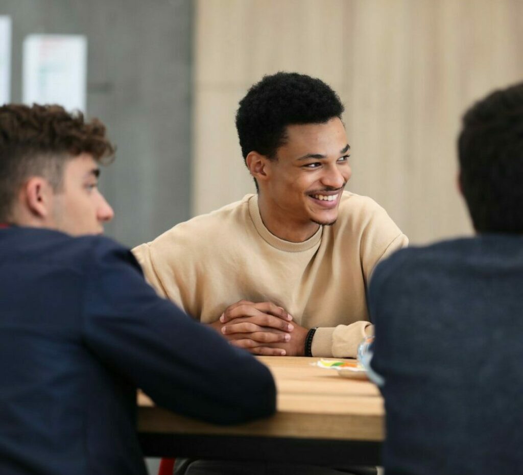 group of students happy at Esma