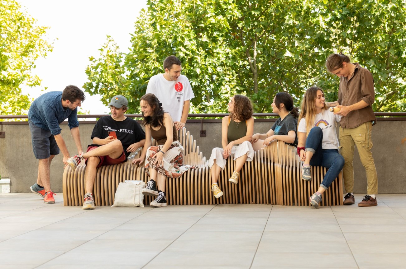 Group of students happy at ESMA animation school