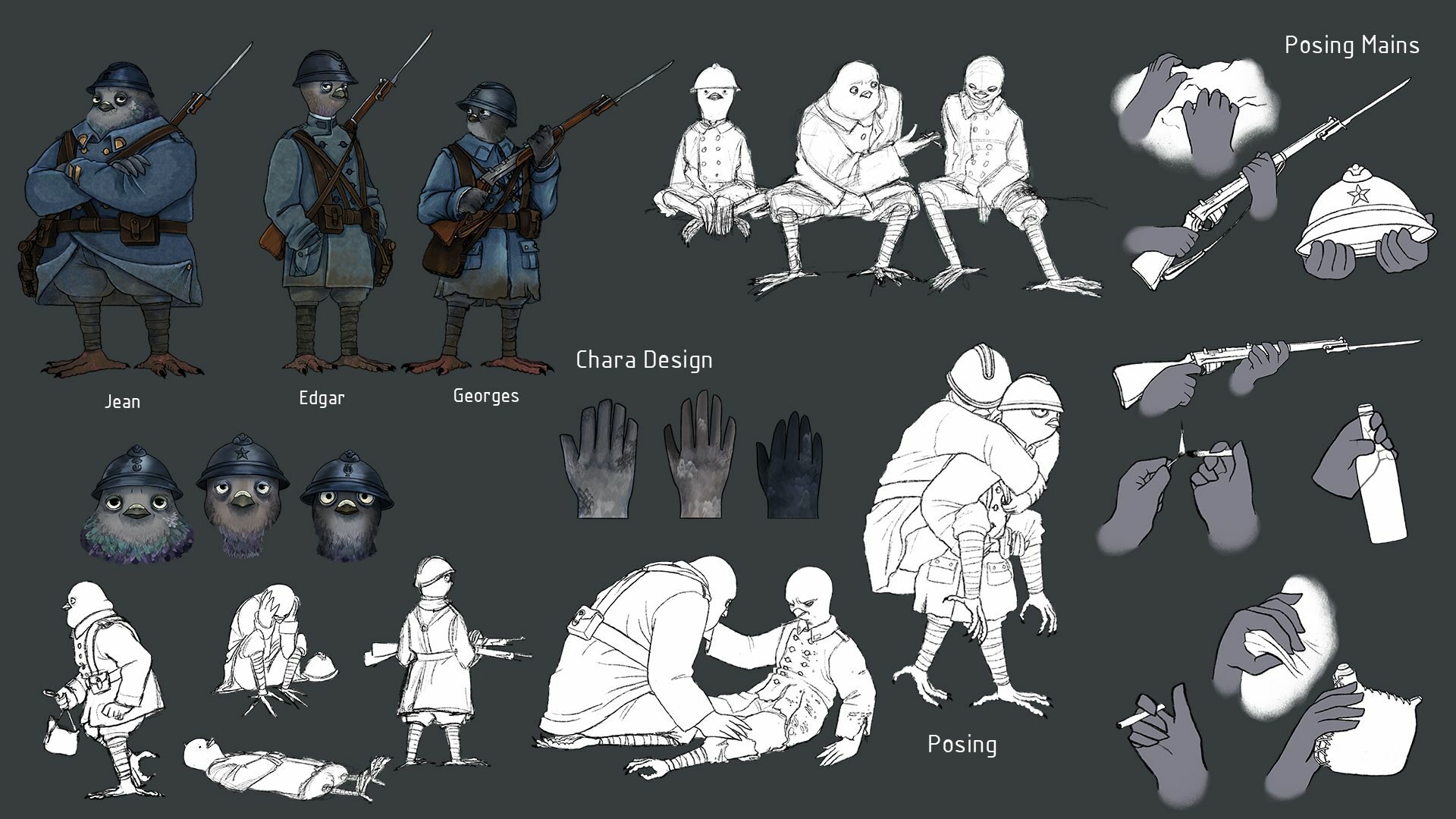 character design & hand posing no bird's land esma