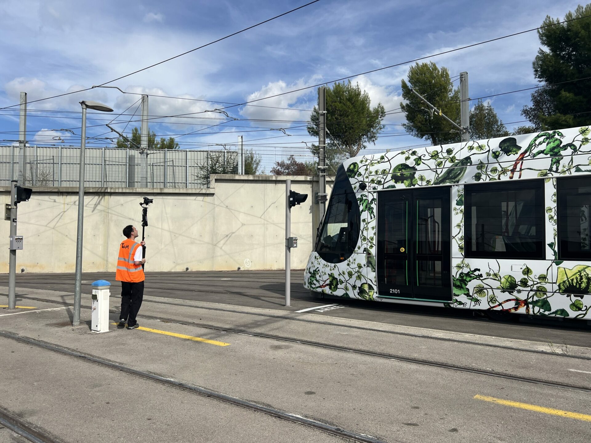 séance de travail avec le tram de montpellier