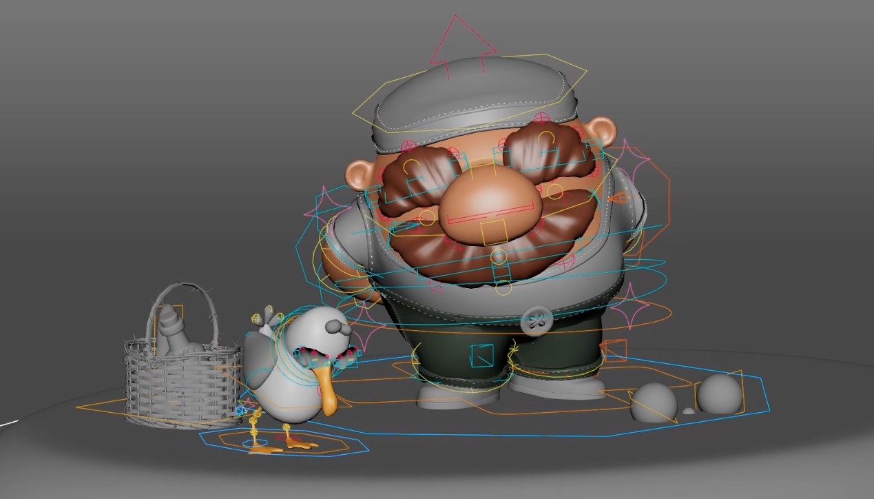étirement et compression en animation 3D exemple films étudiant