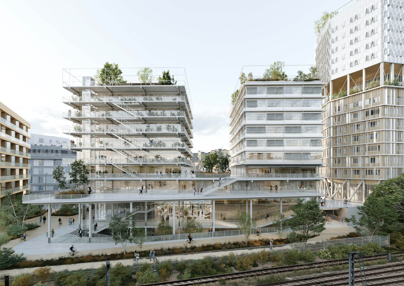 vue extérieur nouveau campus rennes
